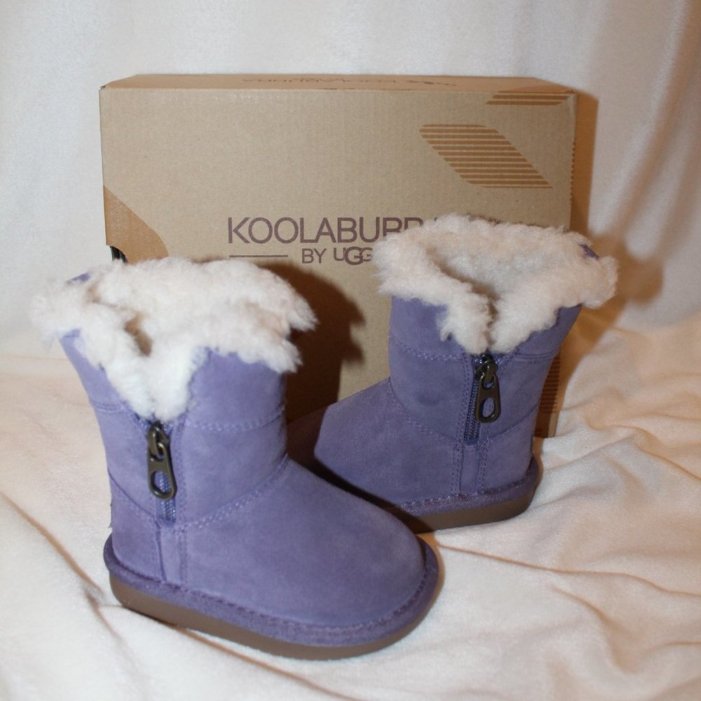 NIB UGG KOOLABURRA TODDLER GIRL'S SUEDE FUR WINTER BOOTS‎ PURPLE